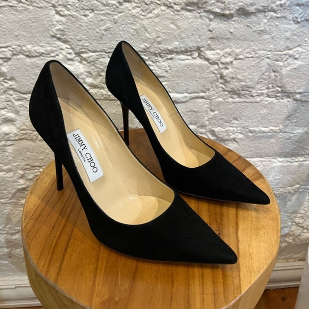 Jimmy Choo Black Suede Pointed Heels